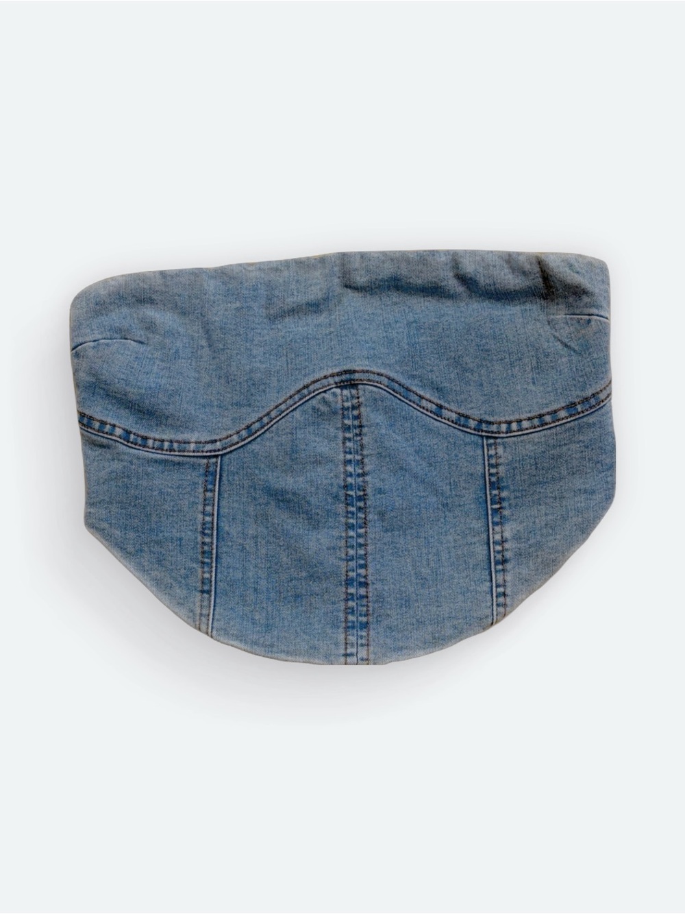 Ramona Strapless Tie Lace Back Denim Corset Top